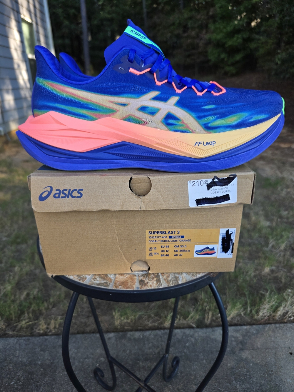 Asics Superblast 3 1013A177 Cobalt Burst Sneaker Men Sz 13 Women Sz 14.5 Worn 4x